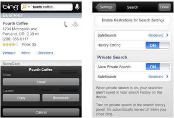 Microsoft Bing v1.1 app for iPhone, iPod touch